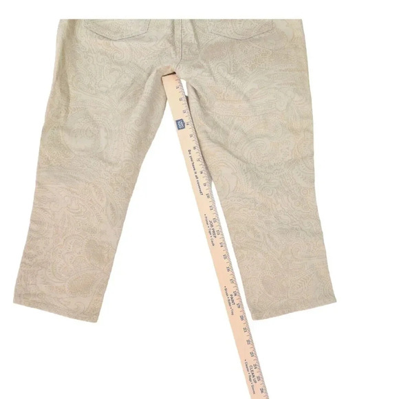 Talbots Slim Cropped Curvy Ivory Cream Paisley Jeans Sz 29 Cottagecore Coastal - Picture 6 of 8